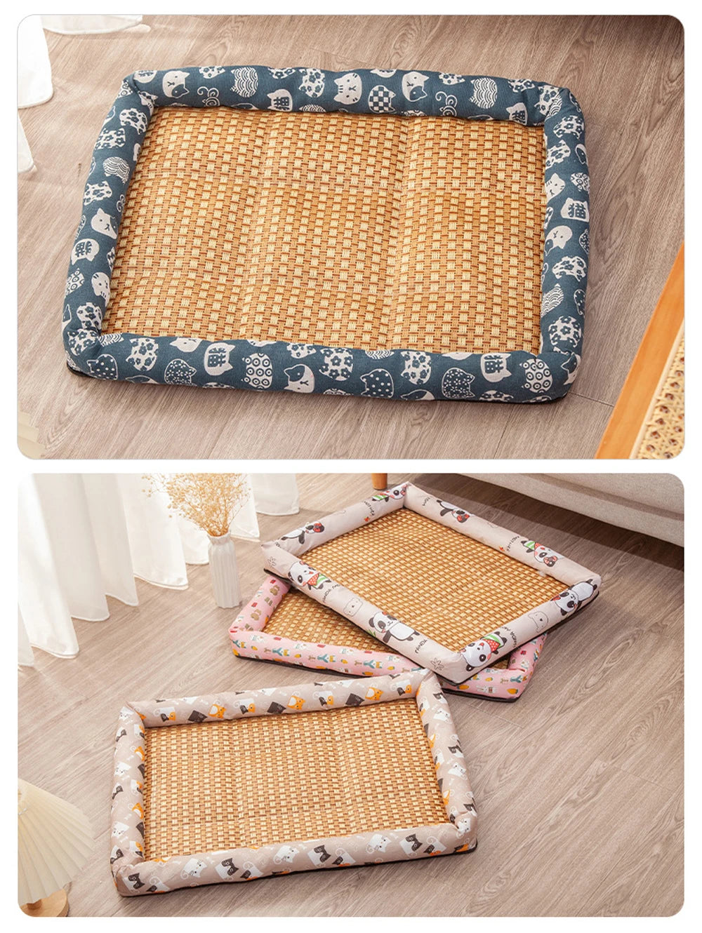 Pet Cat Mat Summer Dog Sleeping Mat Cooling Pet Puppy Kennel Antislip Breathe Neck Support Small Cat Bed Accessories
