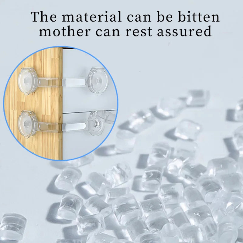 5*10 Pieces Baby Safety Drawer Anti-Pinching Hand Cabinet Drawer Locks Plastic White Safety Buckle for Children Kids Protection