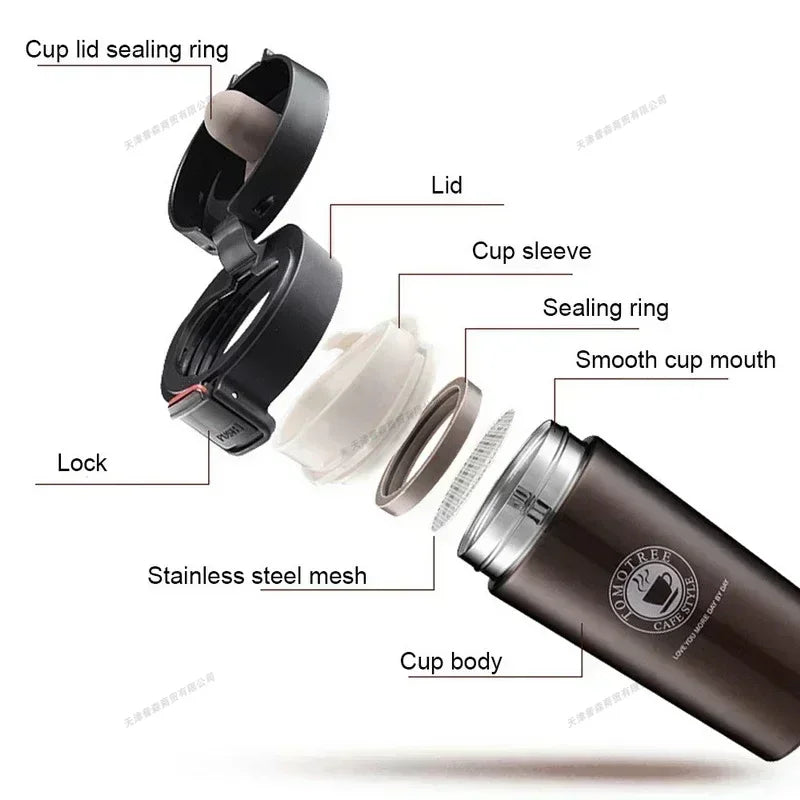 500ml Thermal Mug Double Wall 304 Stainless Steel Coffee Cup Tea Vacuum Flask Thermos Water Bottle Leak-proof Thermos Mug Coffee