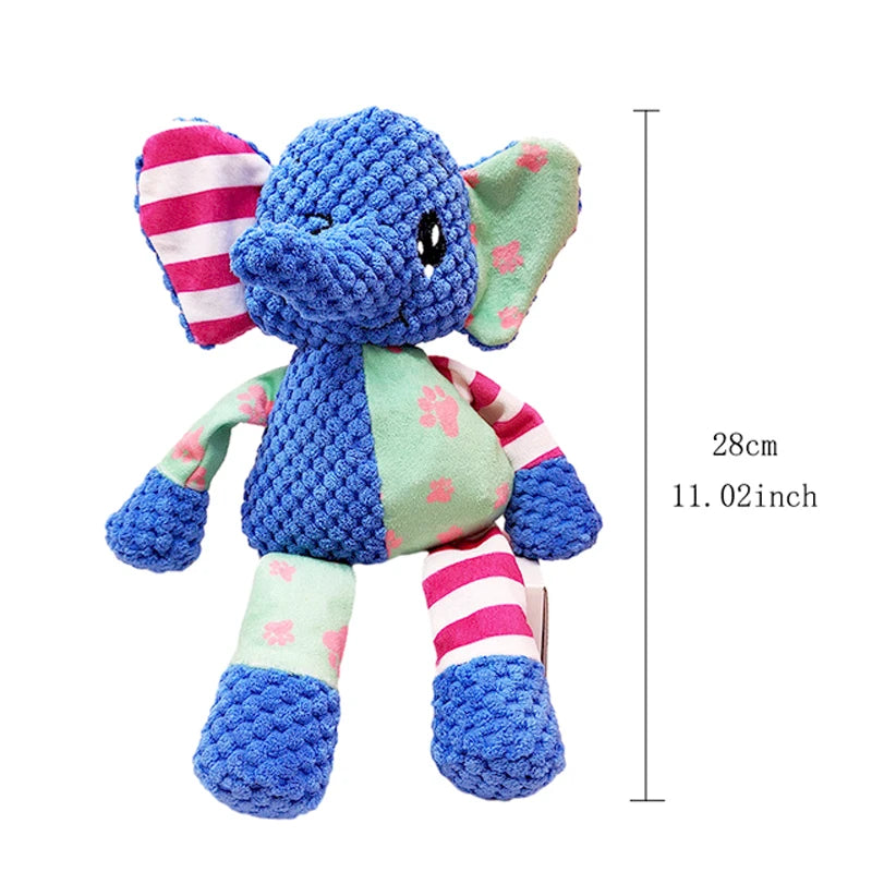 Pet Plush Toy Cat Dog Interactive Teething Toy Animals Bite Resistant Interactive Squeaky Pet Dog Teeth Cleaning Chew Toy