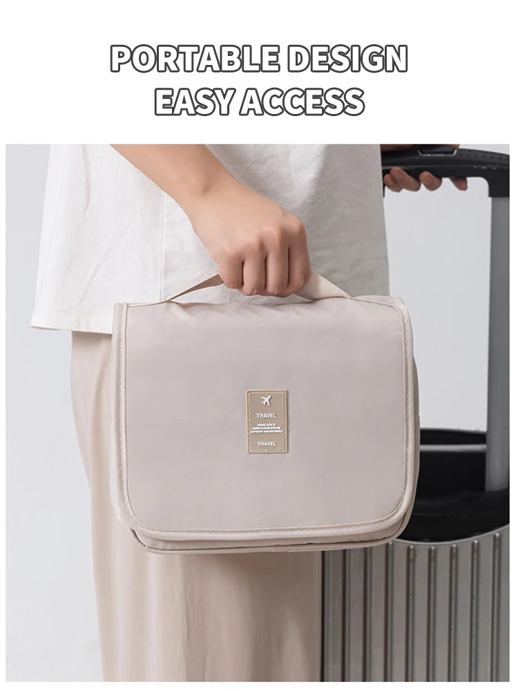 Travel Multi Functional Hanging Makeup Bag With Hanging Washable Bag Large Capacity Dry Wet Separation Handheld Storage Bag