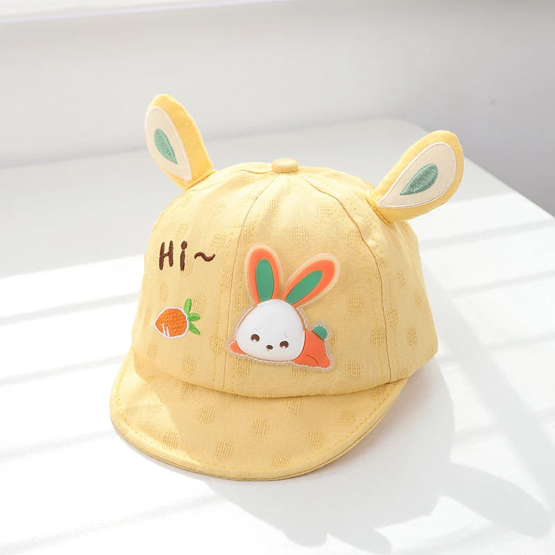 Cartoon Bear Ear Baby Baseball Cap Summer Cotton Peaked Hat for Infant Boy Girl Cute Embroidered Adjustable Kid Sun Hats 아기모자