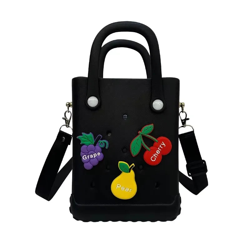 Charms Croc Beach Bag Rubber Waterproof Female Shoulder Handbag Fashion Crossbody Messenger Travel Pool Women Jibz Tote Sac Bag