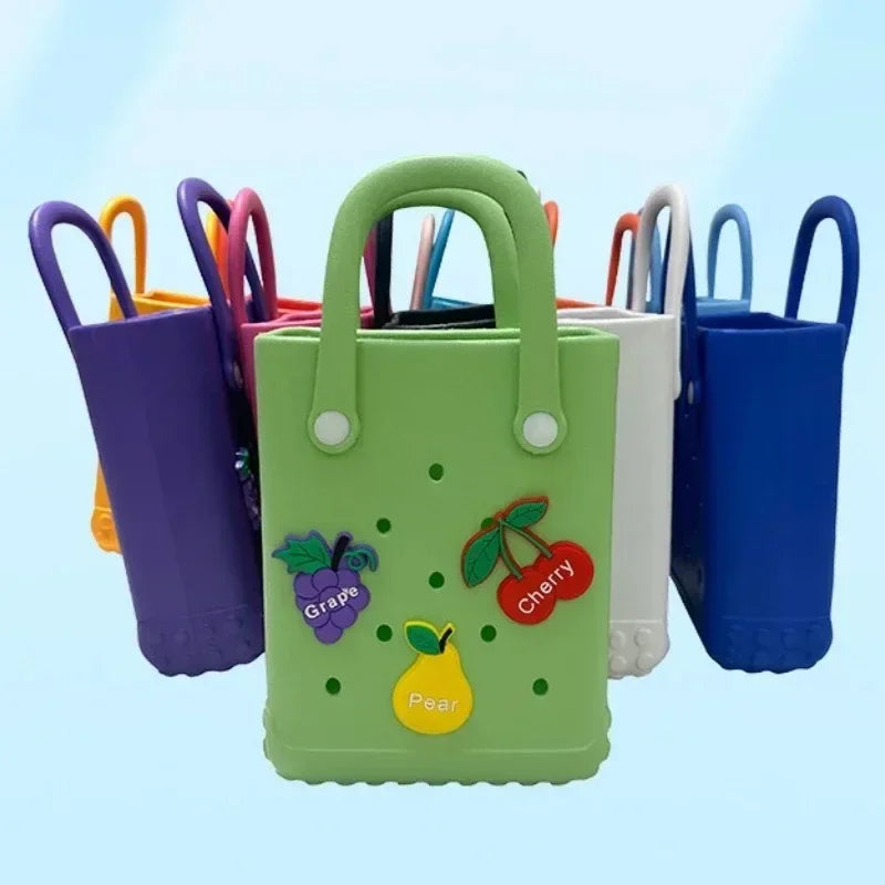 Charms Croc Beach Bag Rubber Waterproof Female Shoulder Handbag Fashion Crossbody Messenger Travel Pool Women Jibz Tote Sac Bag