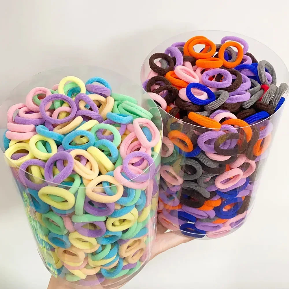 100/300/500 pcs Girls Colorful Elastic Hair Bands Ponytail Hold Hair Tie Rubber Bands Scrunchie Hair Accessories Bands for Girls