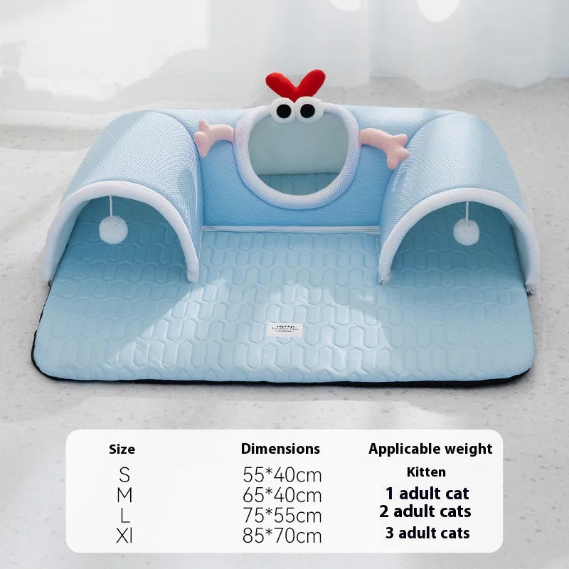 Spring and Summer Breathable Monster Cat Bed Four Season Universal Cat Nest Cat Tunnel Sleeping Pet Nest Cat Mat Cat Accessories