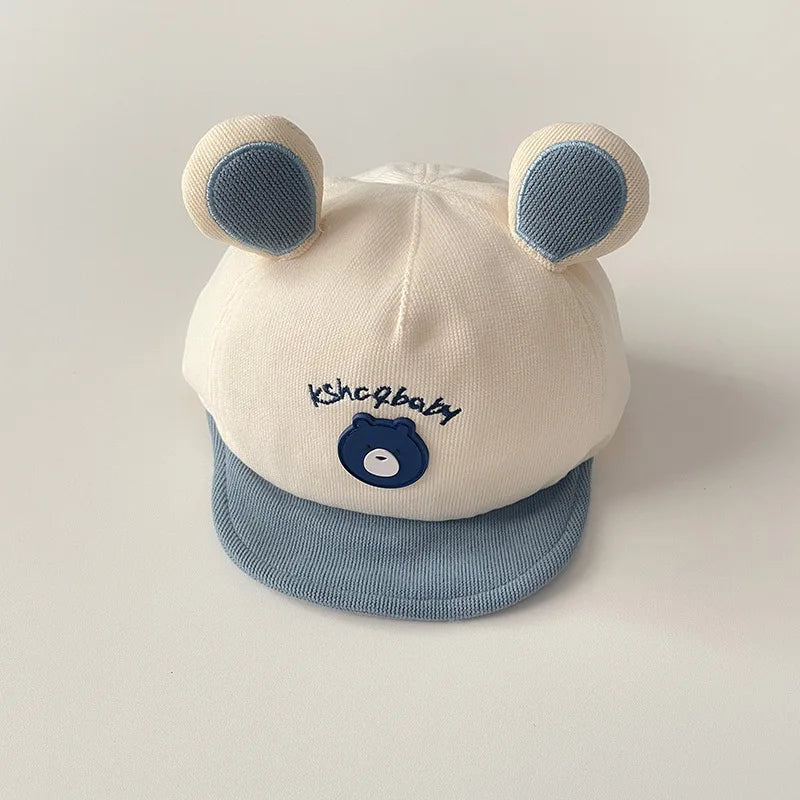 Cartoon Bear Ear Baby Baseball Cap Summer Cotton Peaked Hat for Infant Boy Girl Cute Embroidered Adjustable Kid Sun Hats 아기모자