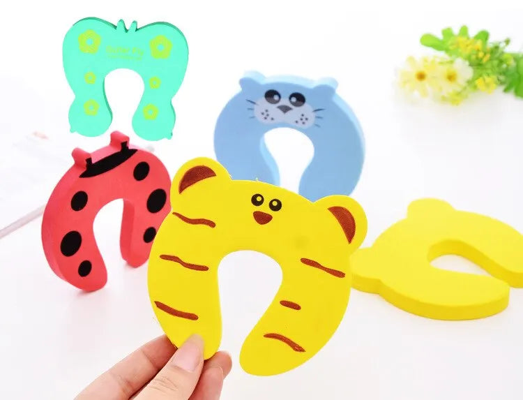 7Pcs/Lot Baby Safety For Newborn Furniture Protection Card Door Stopper Security Cute Animal Care Child Lock Finger Protector