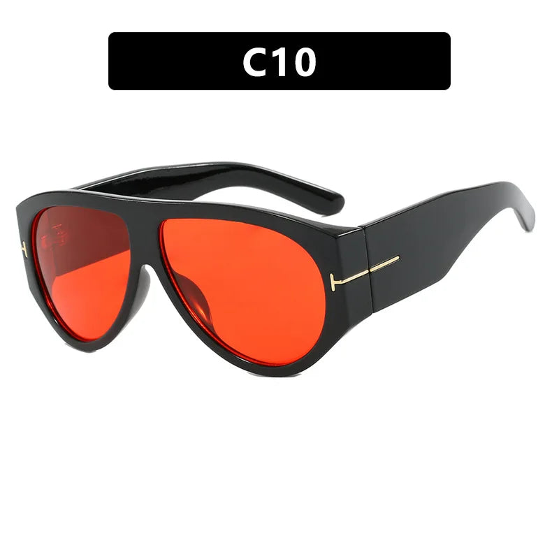 New Vintage Woman Oval Shape Sunglasses Brand Designer Sun Glasses Trendy Street Shoot Shades Eyewear UV400 Gafas De Sol
