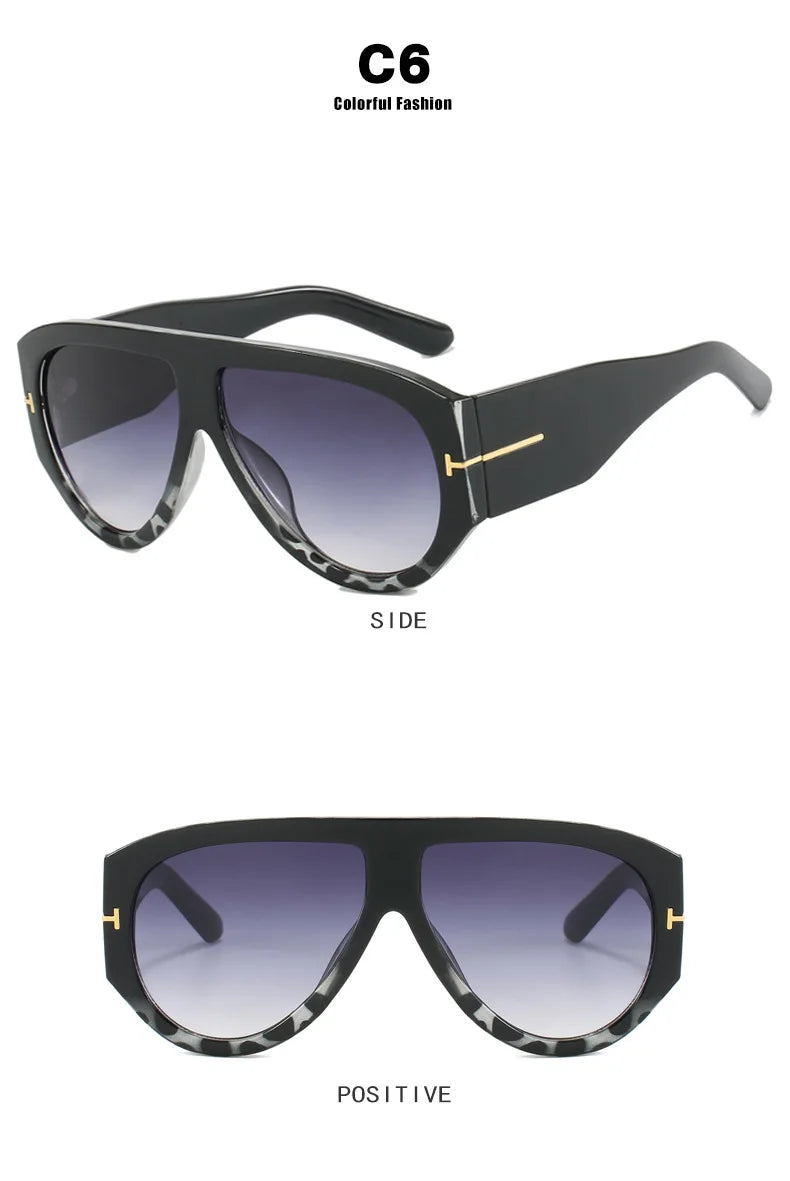 New Vintage Woman Oval Shape Sunglasses Brand Designer Sun Glasses Trendy Street Shoot Shades Eyewear UV400 Gafas De Sol