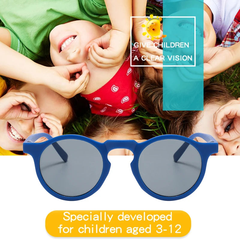 New Children Vintage Frosted Round Outdoor Sun Protection Sunglasses Baby Girls Acrylic UV400 Sunglasses Kids Fashion Glasses