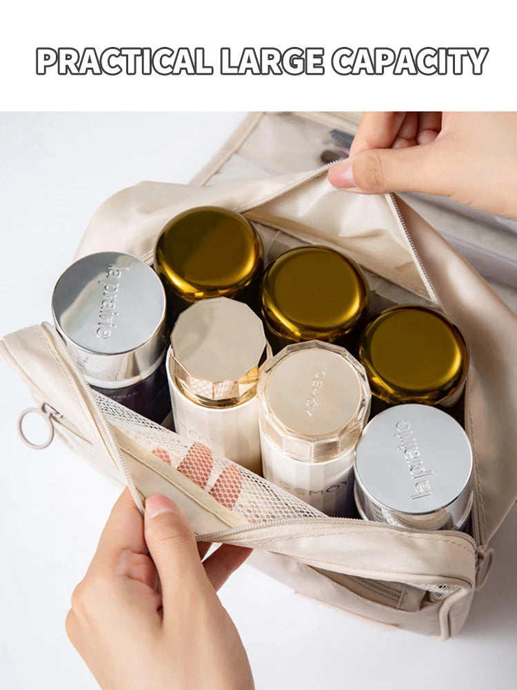 Travel Multi Functional Hanging Makeup Bag With Hanging Washable Bag Large Capacity Dry Wet Separation Handheld Storage Bag
