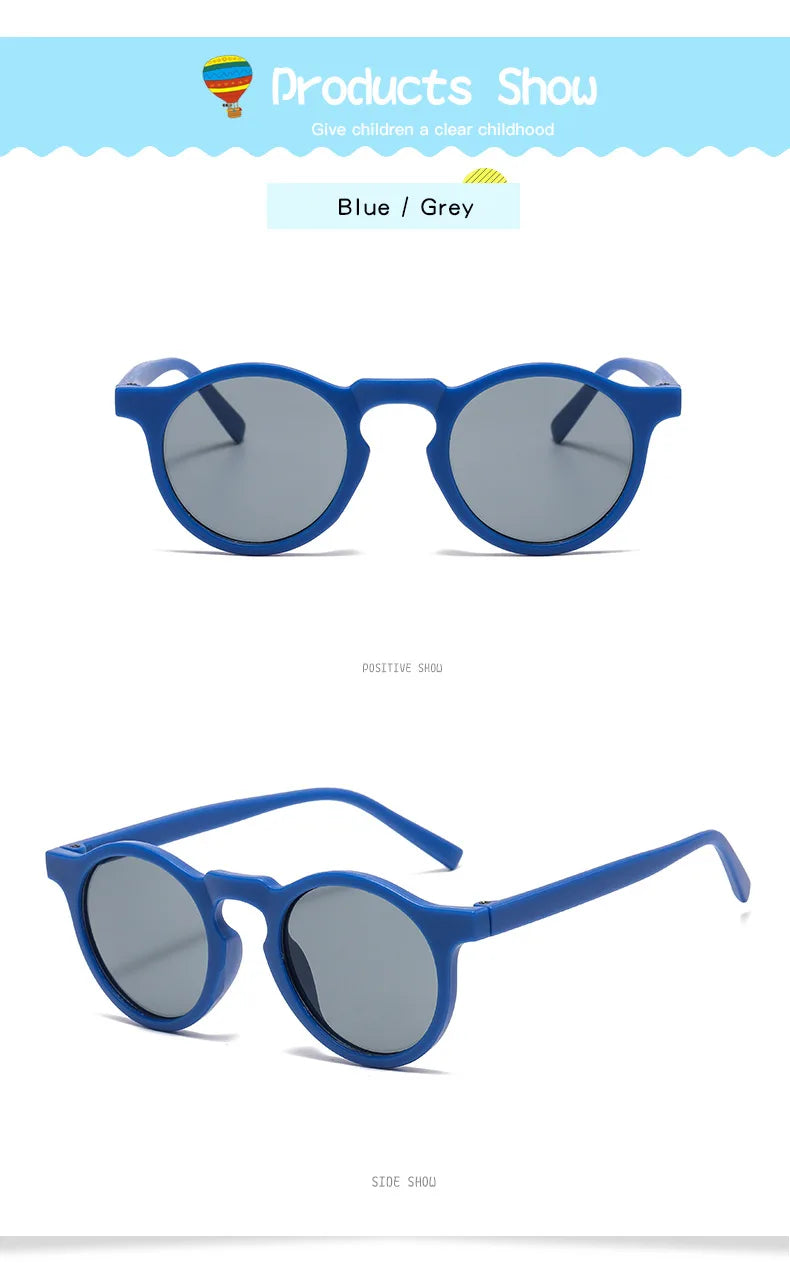 New Children Vintage Frosted Round Outdoor Sun Protection Sunglasses Baby Girls Acrylic UV400 Sunglasses Kids Fashion Glasses