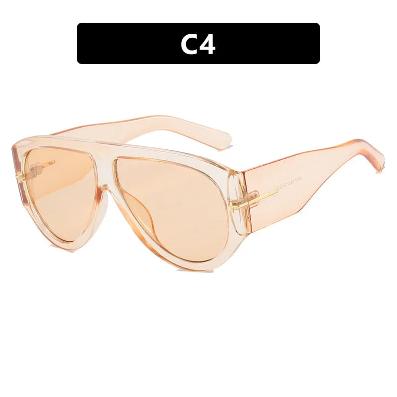 New Vintage Woman Oval Shape Sunglasses Brand Designer Sun Glasses Trendy Street Shoot Shades Eyewear UV400 Gafas De Sol