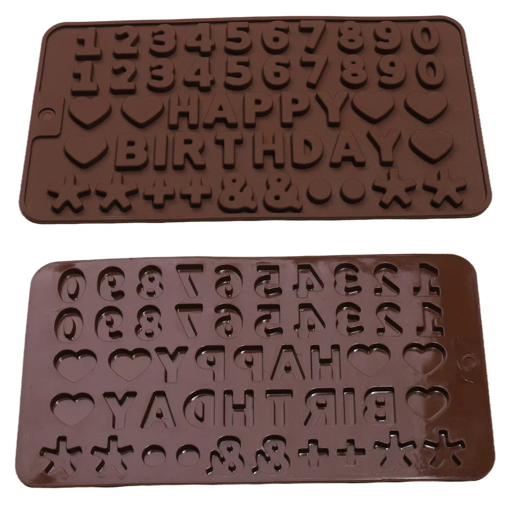 Silica Gel Silicone Mold 26 Letters Chocolate Number Cake Decoration Candy Jelly Gummies Cookie Cutter Kitchen Tools Accessories