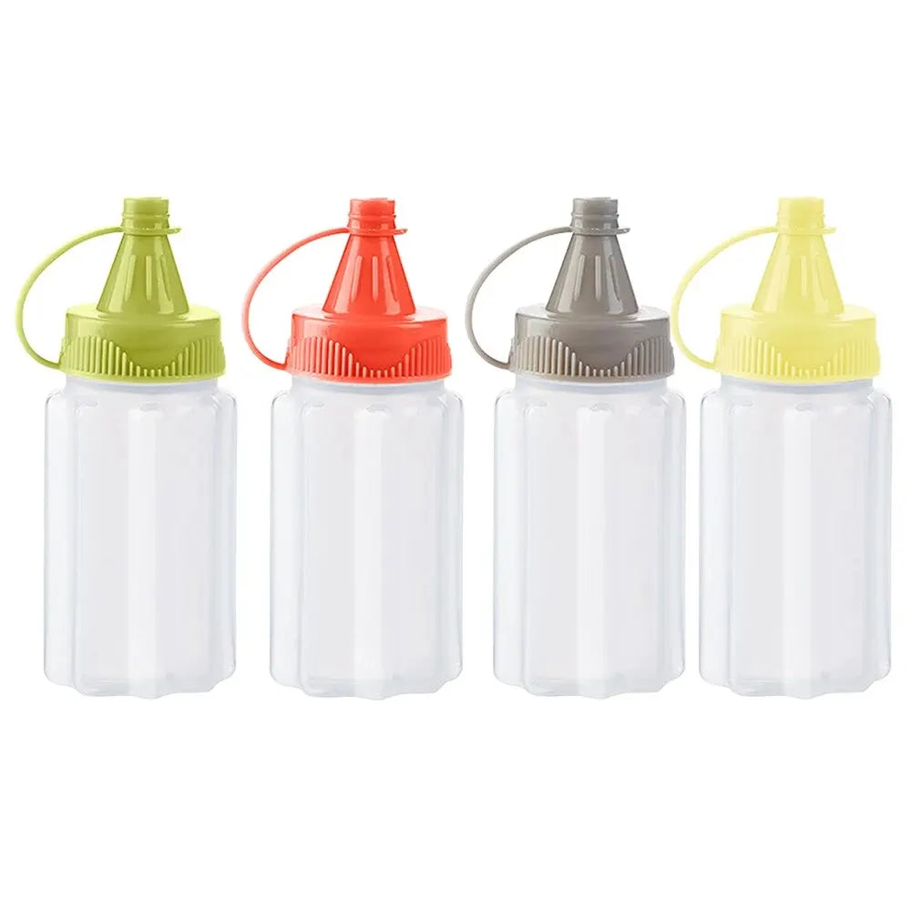 4PCS Kitchen Household Sauce Vinegar Squeeze Bottle Portable Outdoor Barbecue Picnic Feast Bottle Kitchen Accessories Small Tool