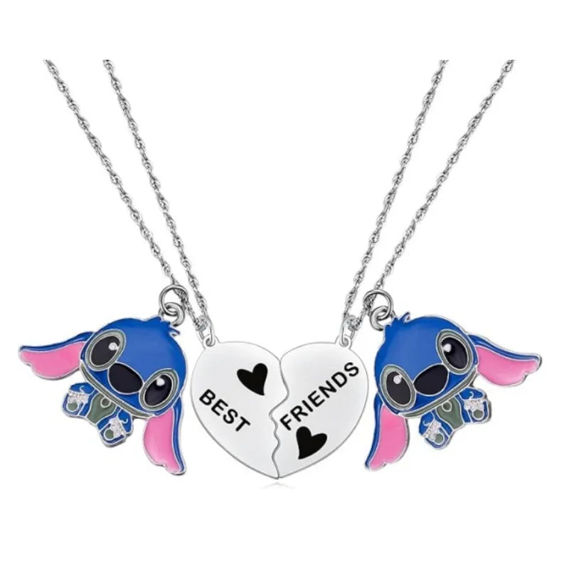 Disney Anime Film Lilo & Stitch Necklace Cute Cartoon Stitch Enamel Pendant Necklaces For Women Jewellery Best Friends Gifts