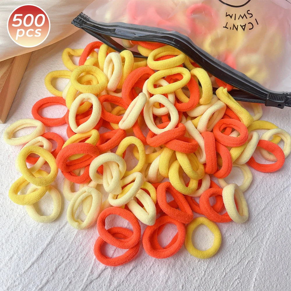 100/300/500 pcs Girls Colorful Elastic Hair Bands Ponytail Hold Hair Tie Rubber Bands Scrunchie Hair Accessories Bands for Girls