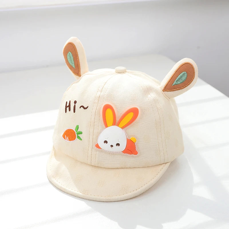 Cartoon Bear Ear Baby Baseball Cap Summer Cotton Peaked Hat for Infant Boy Girl Cute Embroidered Adjustable Kid Sun Hats 아기모자