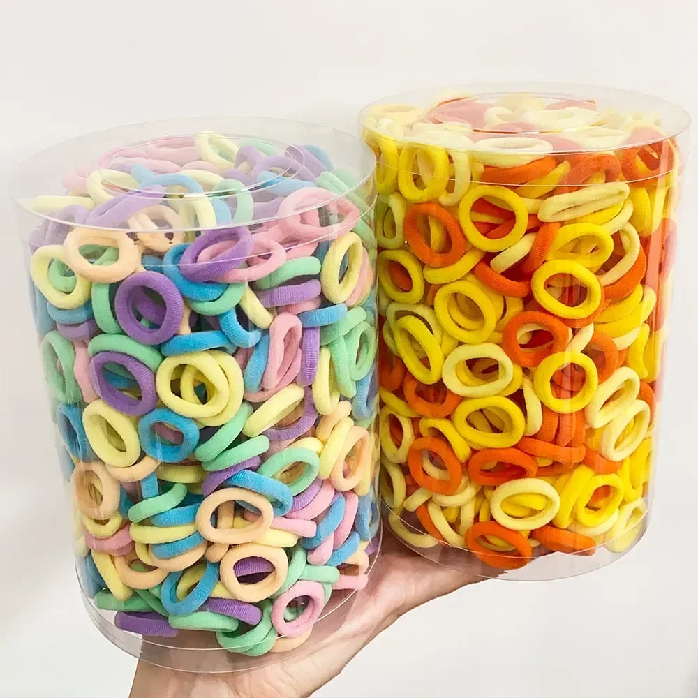 100/300/500 pcs Girls Colorful Elastic Hair Bands Ponytail Hold Hair Tie Rubber Bands Scrunchie Hair Accessories Bands for Girls