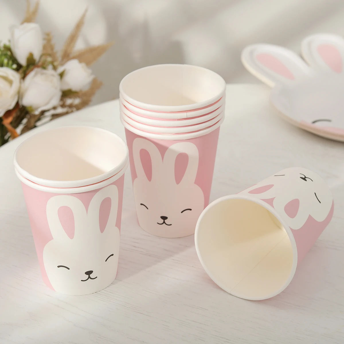 Mori rabbit disposable tableware paper cup dinner plate tablecloth happy birthday party supplies decoration
