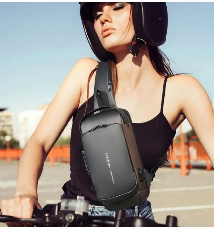 Men's Shoulder Bag Multifunction Anti Theft USB Messenger Pack Man Crossbody Cross Body Travel Chest Bags Pack