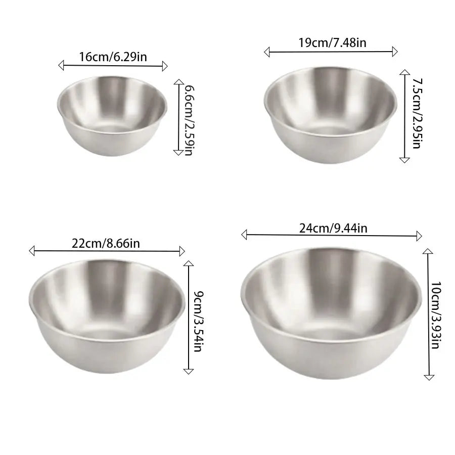Stainless Steel Gold And Silver Salad Bowl Rice Noodles Lamian Noodles Bowl Kitchen Tableware Food Container