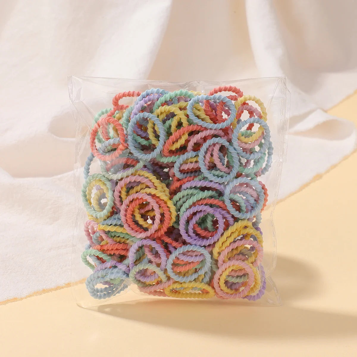 100pcs Baby 2cm Colorful Rubber Band Does Not Hurt The Hair Small Thumb Ring High Elastic Thread Toddler Kids Scrunchies Set