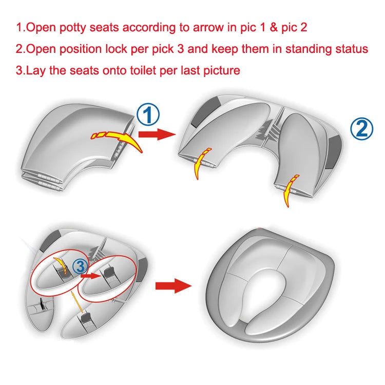 Baby Travel Folding Potty Seat Toddler Portable Toilet Training Seat Kids Travel Potty Seat Pad Urine Assistant Cushion