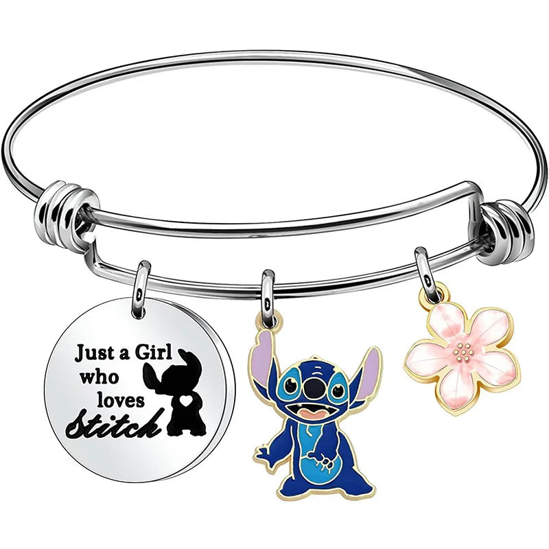 Disney Anime Film Lilo & Stitch Necklace Cute Cartoon Stitch Enamel Pendant Necklaces For Women Jewellery Best Friends Gifts