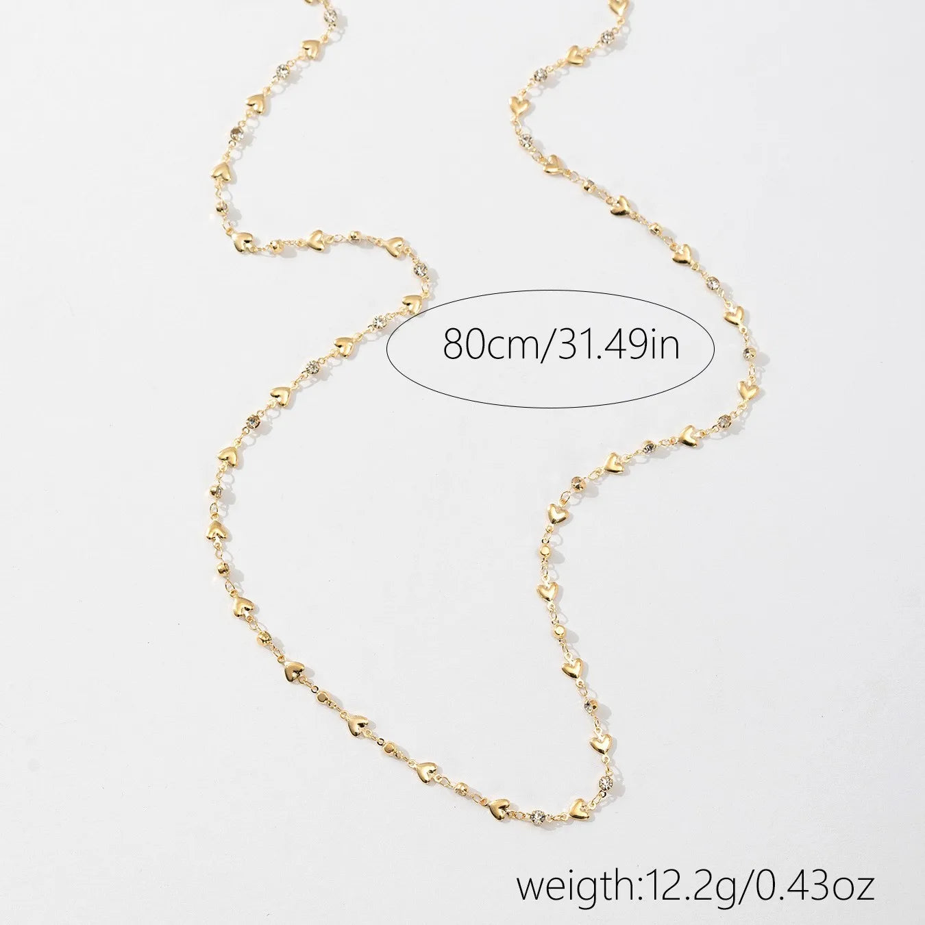 Fashion Sweater Chain Long Y-shaped Necklace for Women Simple Metal Gold Color Heart Crystal Clavicle Necklace Y2K Party Jewelry