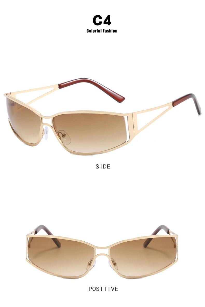 Y2k Sunglasses Women Men Oversized Brand Designer Gradient Goggle Sun Glasses Steampunk Glasses Shades Eyewear Mirror Eyeglasses