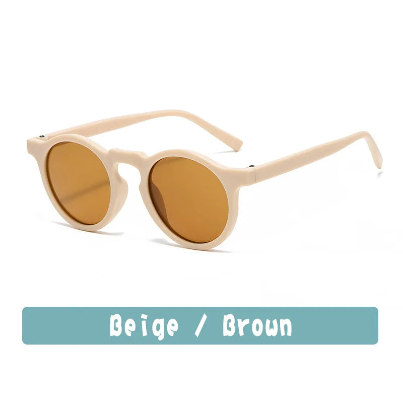 New Children Vintage Frosted Round Outdoor Sun Protection Sunglasses Baby Girls Acrylic UV400 Sunglasses Kids Fashion Glasses