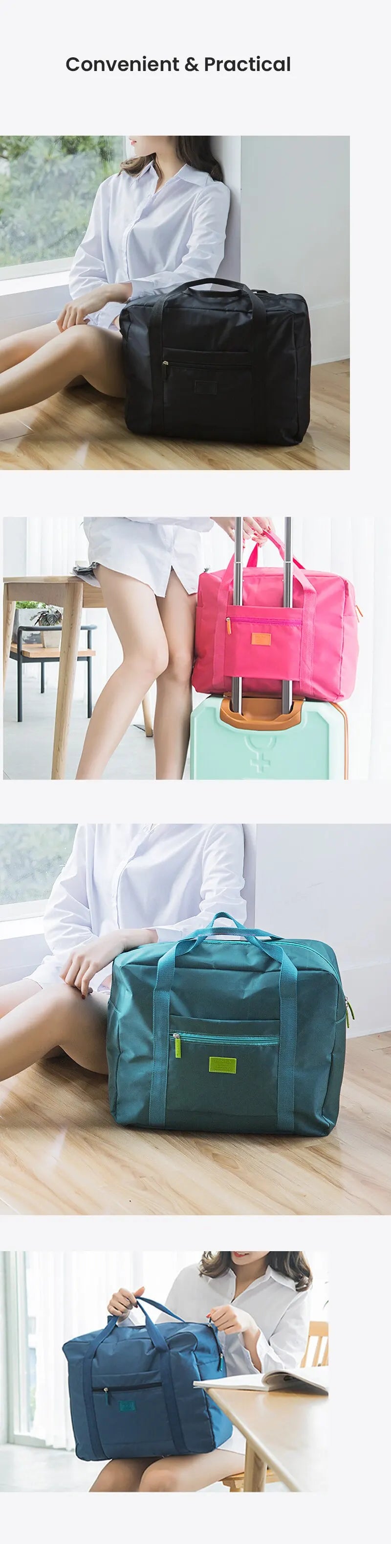 Fashion Travel Duffel Bag Lightweight Foldable Travel Bag for Women and Men Tote Carry On Luggage Bag Weekender Overnight Bag