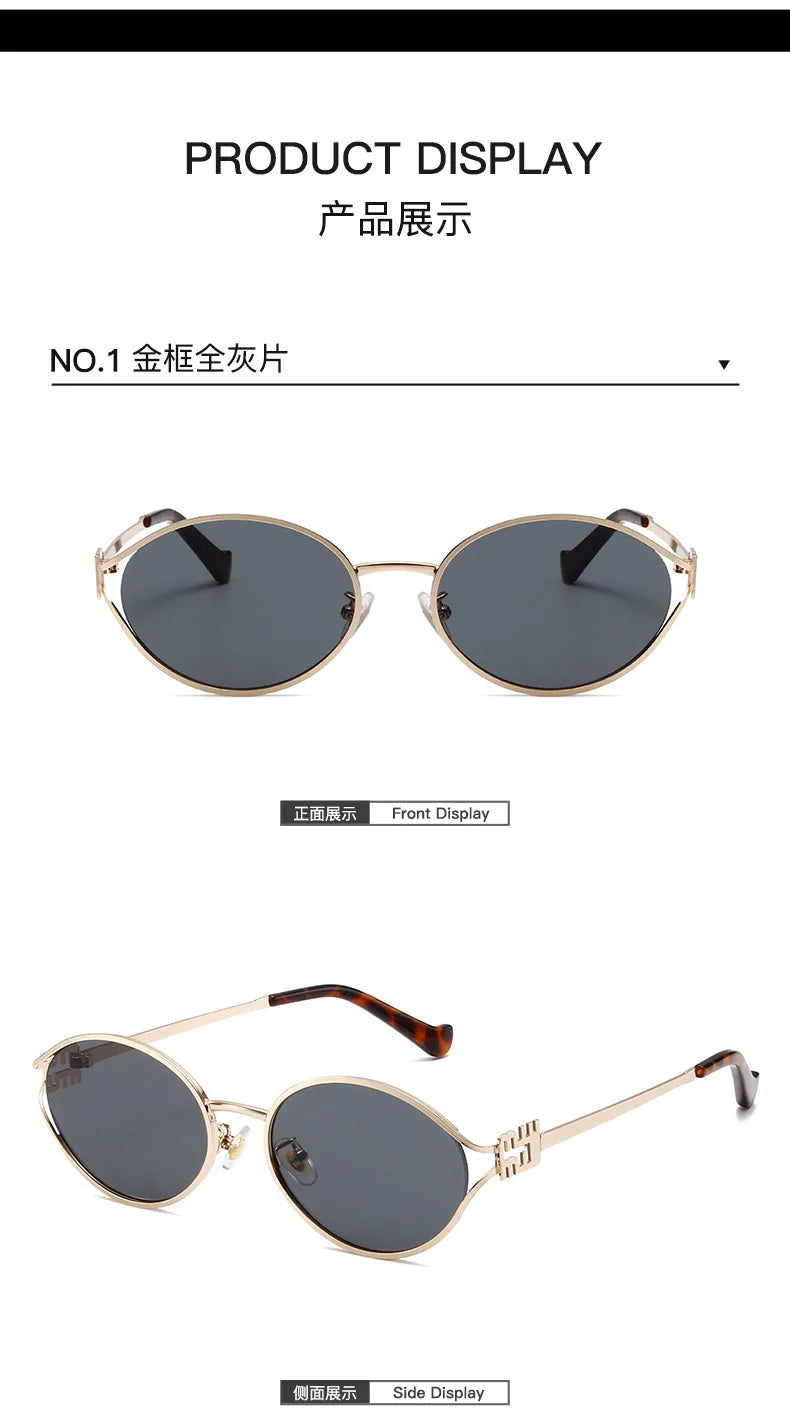Fashion Small Sunglasses Brand Designer Metal Woman Prescription Optical Frame Eyeglasses UV Protection Man Shades Oculos De Sol