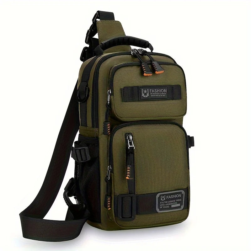 Men's Chest Bag Multifunctional Molle Waist Pack Travel Lightweight Handbag Outdoor Hiking Cycling Crossbody Bag Large Rig Pouch