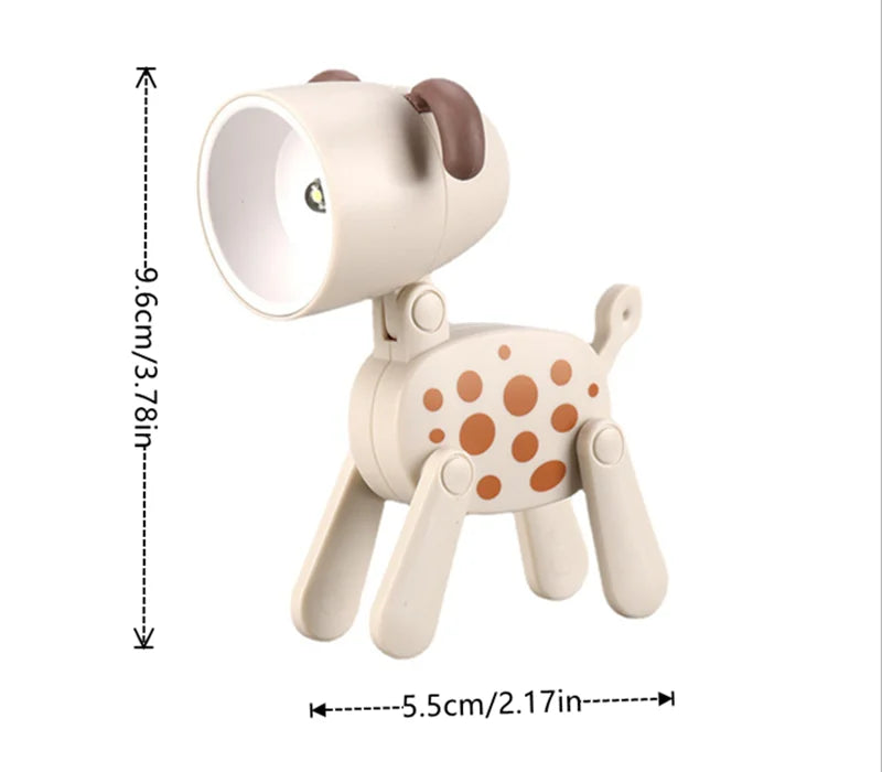 LED Night Light Mini Folding Desk Lamp Cute Pet Lights Dog Deer Portable Night Light Student Living Room Decor Gift