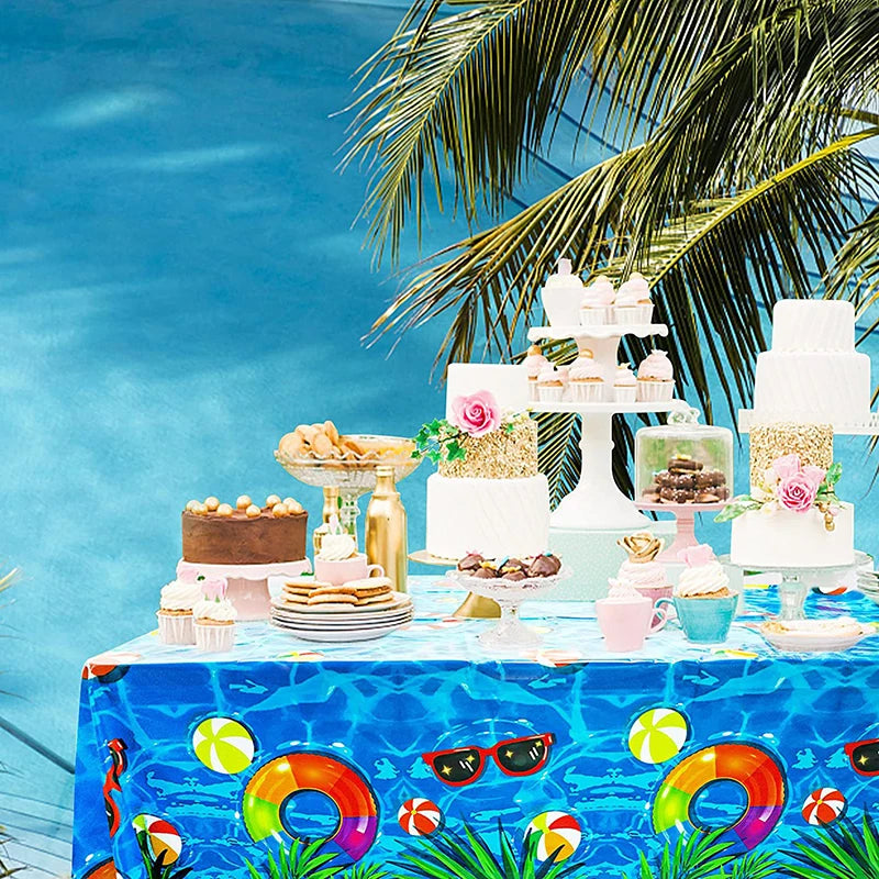 Tropical Party Disposable Tableware Set Plates Cups Napkins Hawaiian Birthday Party Supplies Summer Pool Aloha Luau Party Decor