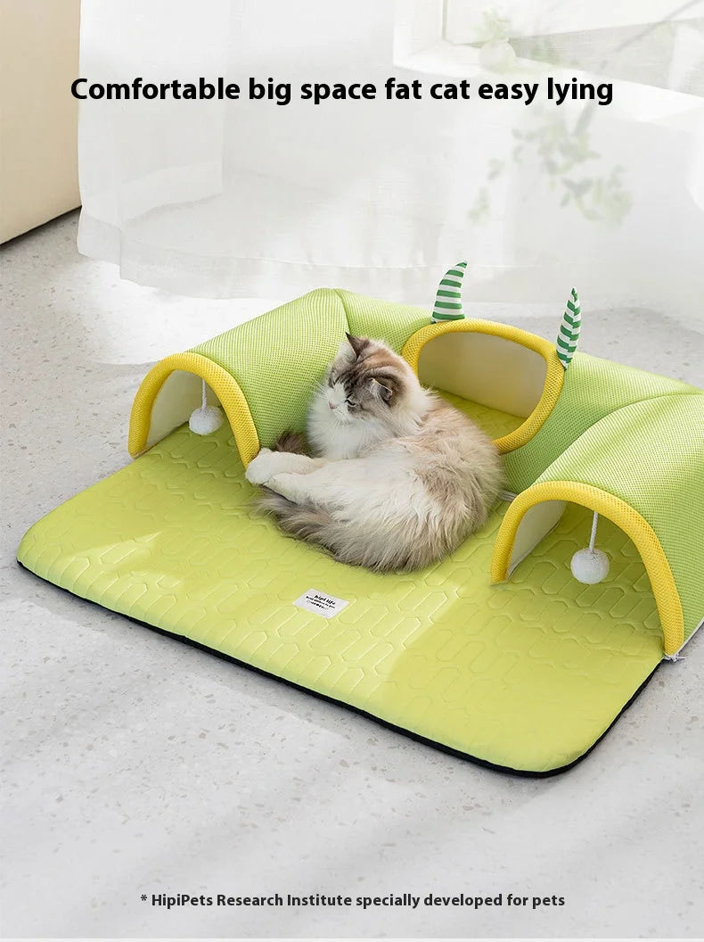 Spring and Summer Breathable Monster Cat Bed Four Season Universal Cat Nest Cat Tunnel Sleeping Pet Nest Cat Mat Cat Accessories