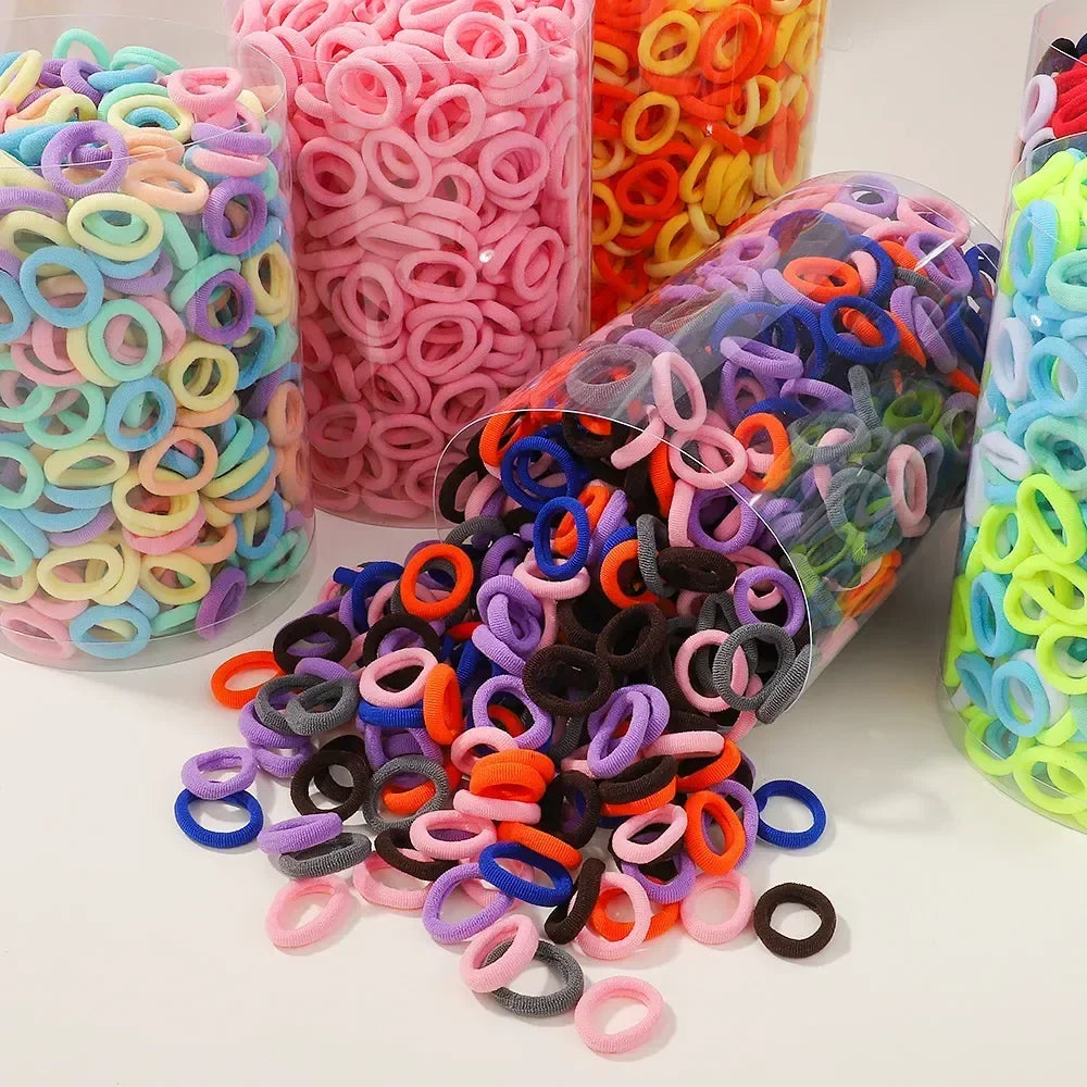 100/300/500 pcs Girls Colorful Elastic Hair Bands Ponytail Hold Hair Tie Rubber Bands Scrunchie Hair Accessories Bands for Girls
