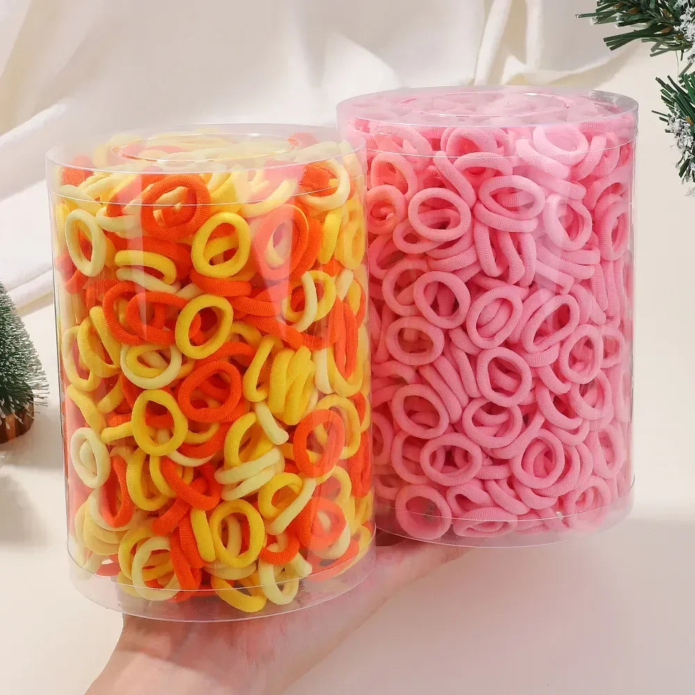100/300/500 pcs Girls Colorful Elastic Hair Bands Ponytail Hold Hair Tie Rubber Bands Scrunchie Hair Accessories Bands for Girls