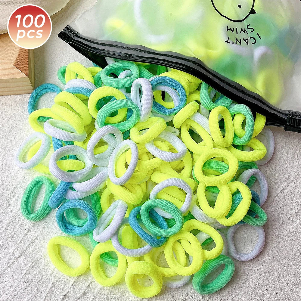 100/300/500 pcs Girls Colorful Elastic Hair Bands Ponytail Hold Hair Tie Rubber Bands Scrunchie Hair Accessories Bands for Girls