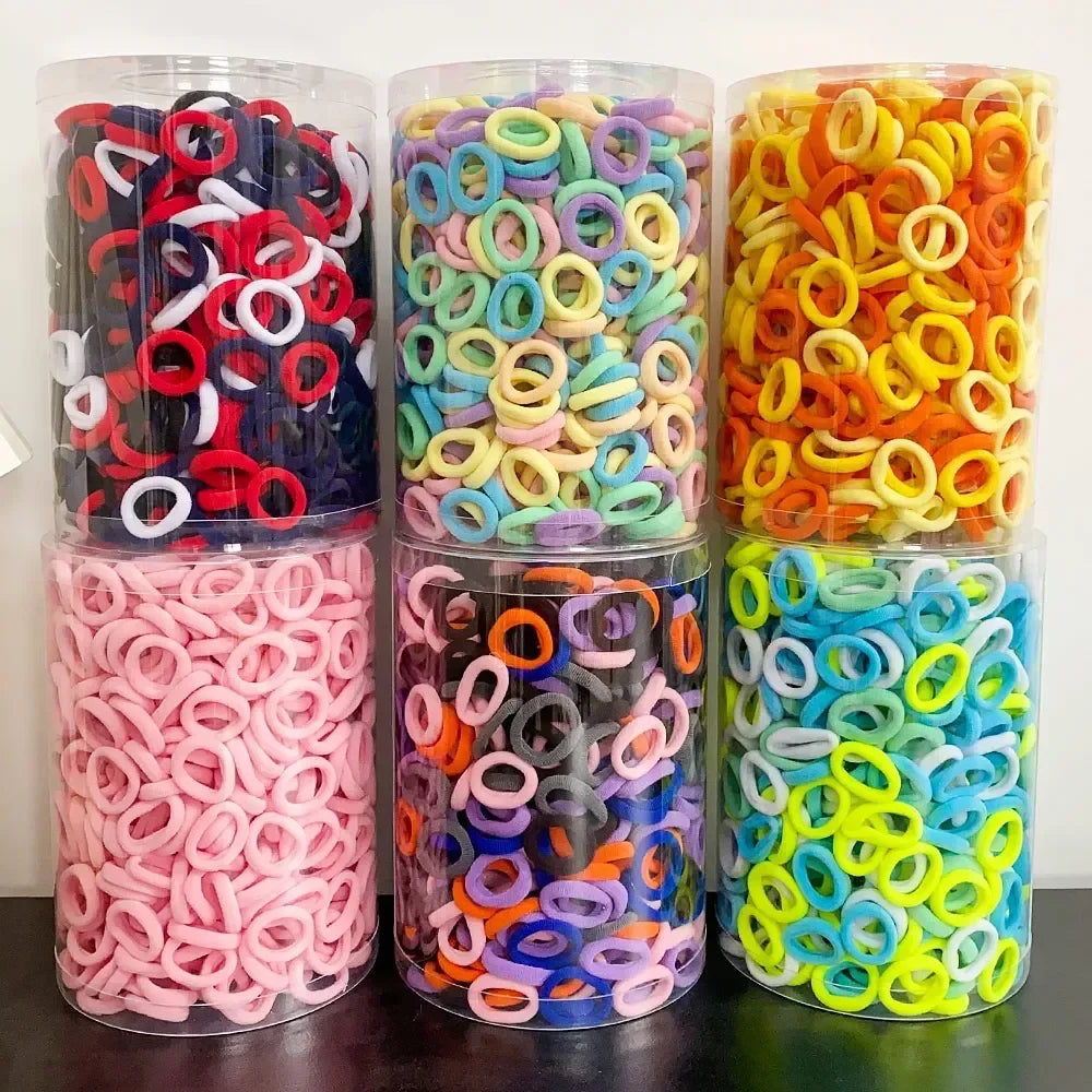 100/300/500 pcs Girls Colorful Elastic Hair Bands Ponytail Hold Hair Tie Rubber Bands Scrunchie Hair Accessories Bands for Girls