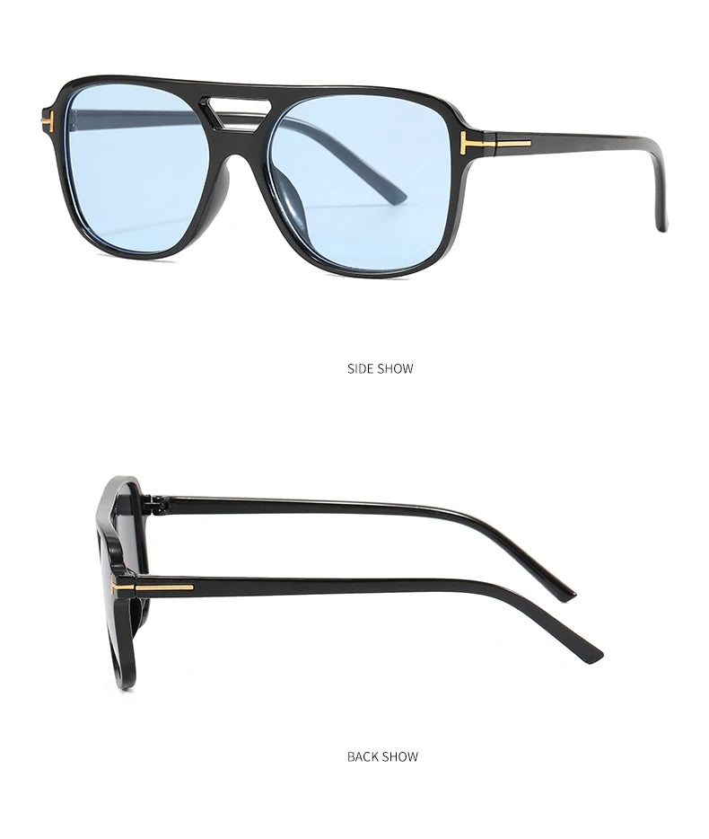 New Fashion Pilot Sunglasses Women Double Bridge Oversized Sun Glasses Oval Goggles Classic Candy Color Design Eyewear UV400