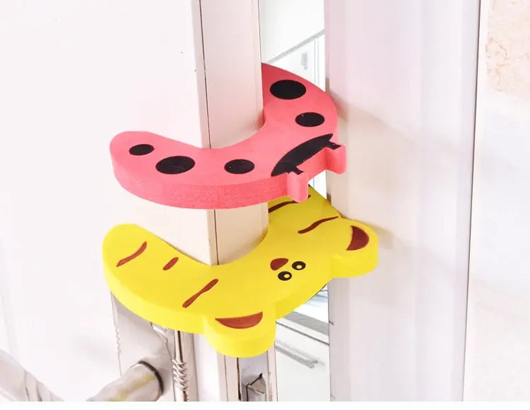 7Pcs/Lot Baby Safety For Newborn Furniture Protection Card Door Stopper Security Cute Animal Care Child Lock Finger Protector