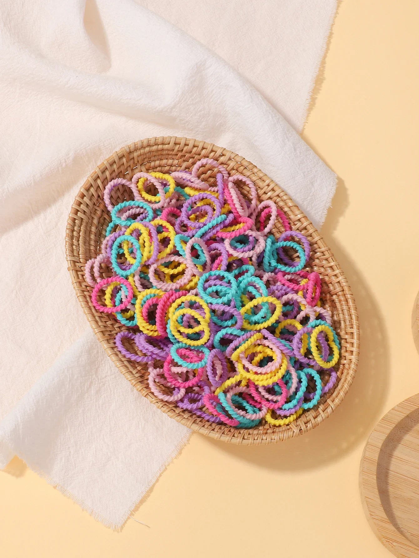 100pcs Baby 2cm Colorful Rubber Band Does Not Hurt The Hair Small Thumb Ring High Elastic Thread Toddler Kids Scrunchies Set