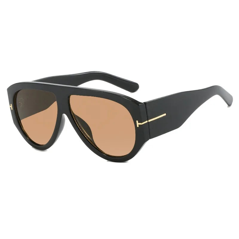 New Vintage Woman Oval Shape Sunglasses Brand Designer Sun Glasses Trendy Street Shoot Shades Eyewear UV400 Gafas De Sol