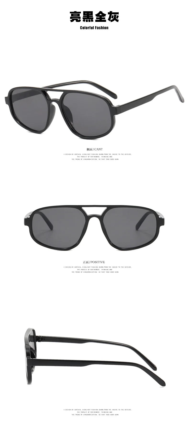 New Retro Double Bridge Sunglasses Men's Fashion Simple Light Cat Eye Women Sun Glasses Ins Trending Shades UV400