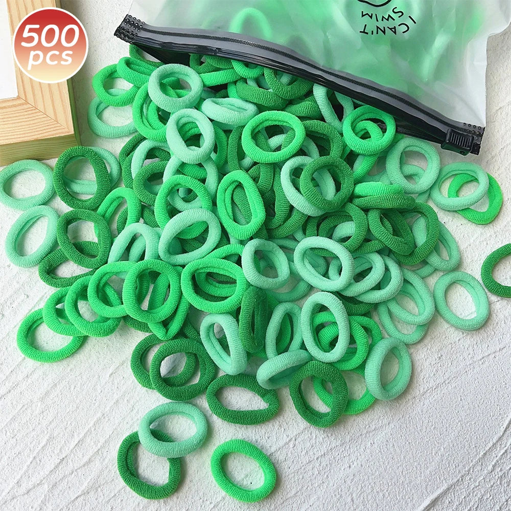 100/300/500 pcs Girls Colorful Elastic Hair Bands Ponytail Hold Hair Tie Rubber Bands Scrunchie Hair Accessories Bands for Girls
