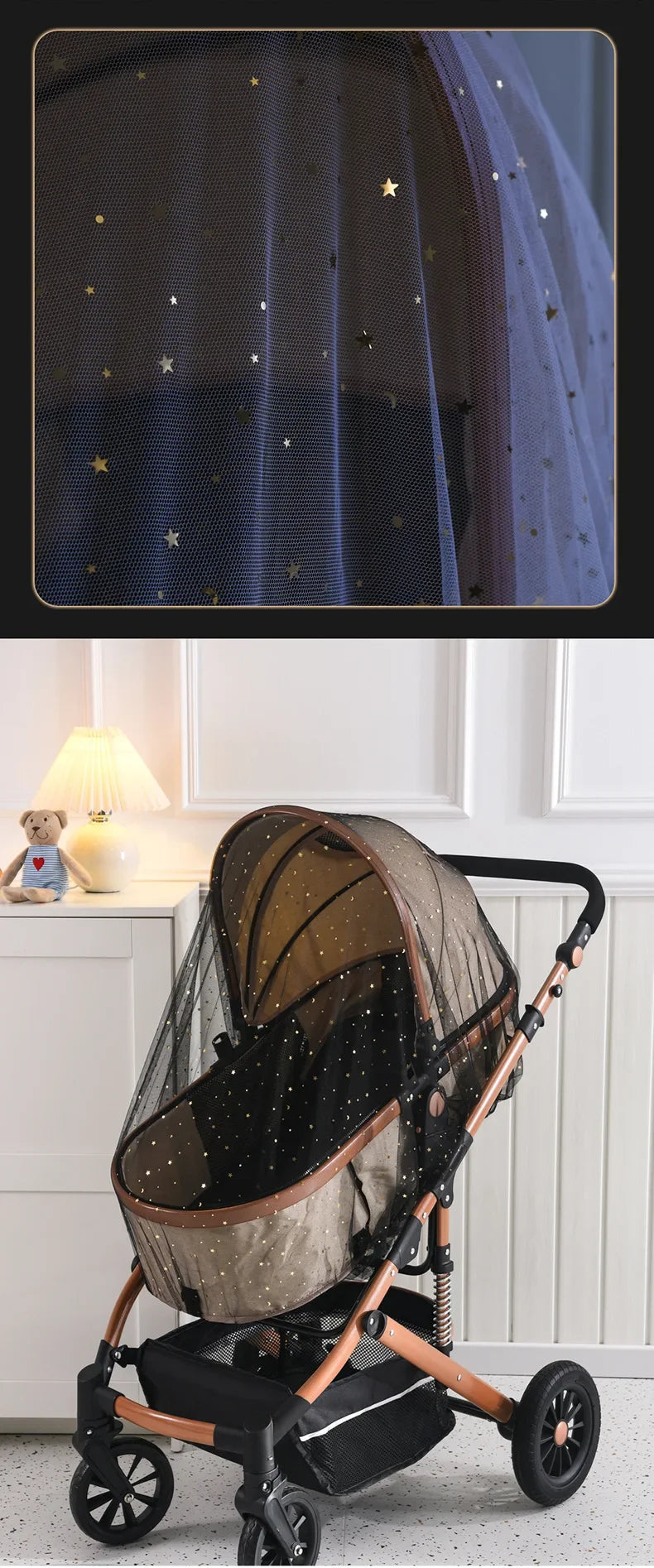 Baby Stroller Mosquito Net Pushchair Cart Insect Shield Net Mesh Safe Infants Protection Mesh Cover Baby Stroller Accessories